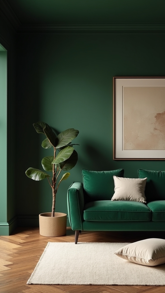 balanced dark green decor