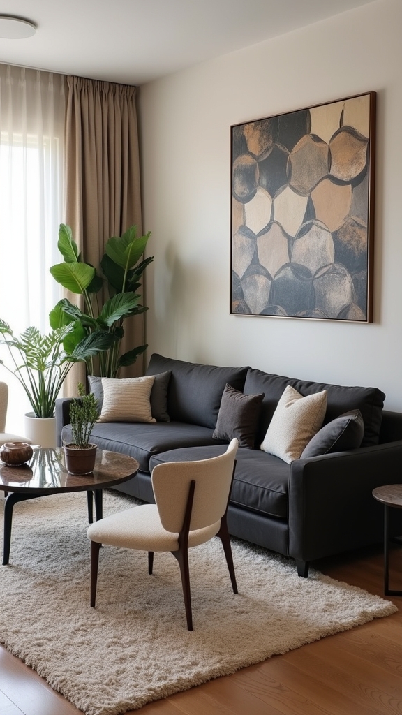 balanced light and dark decor