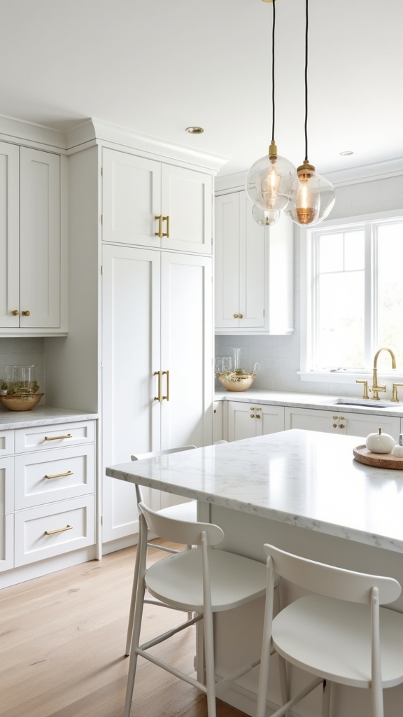 bespoke white and gold cabinetry