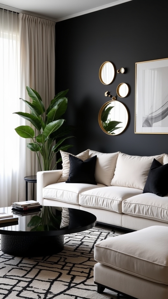 black accent wall elegance