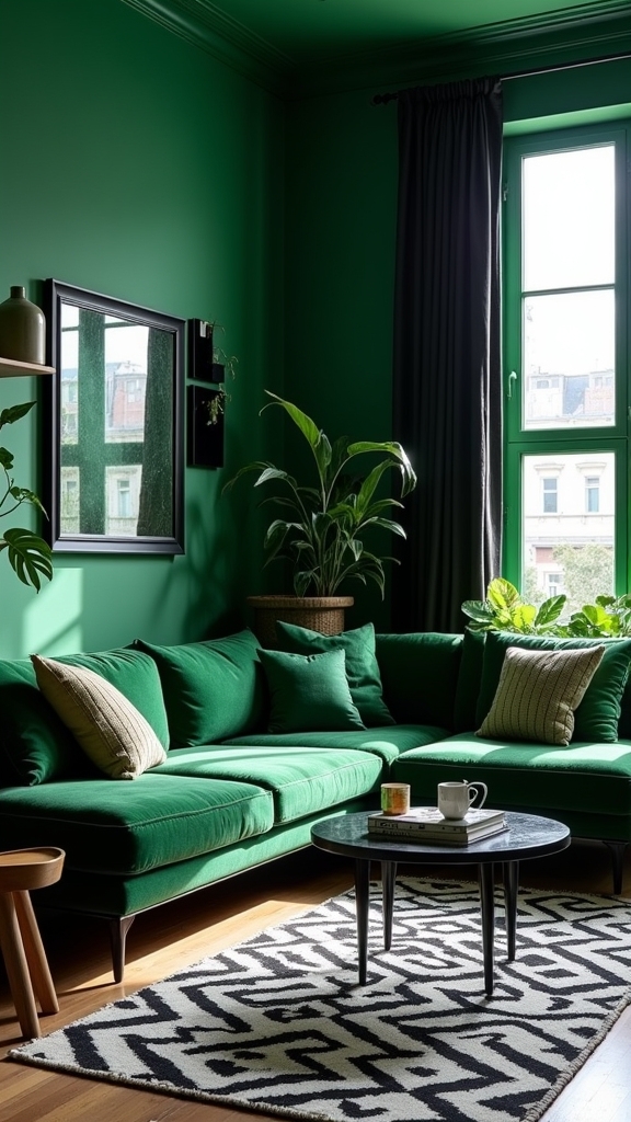 black accents enhance green