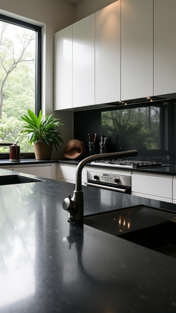 black accents enhance sophistication