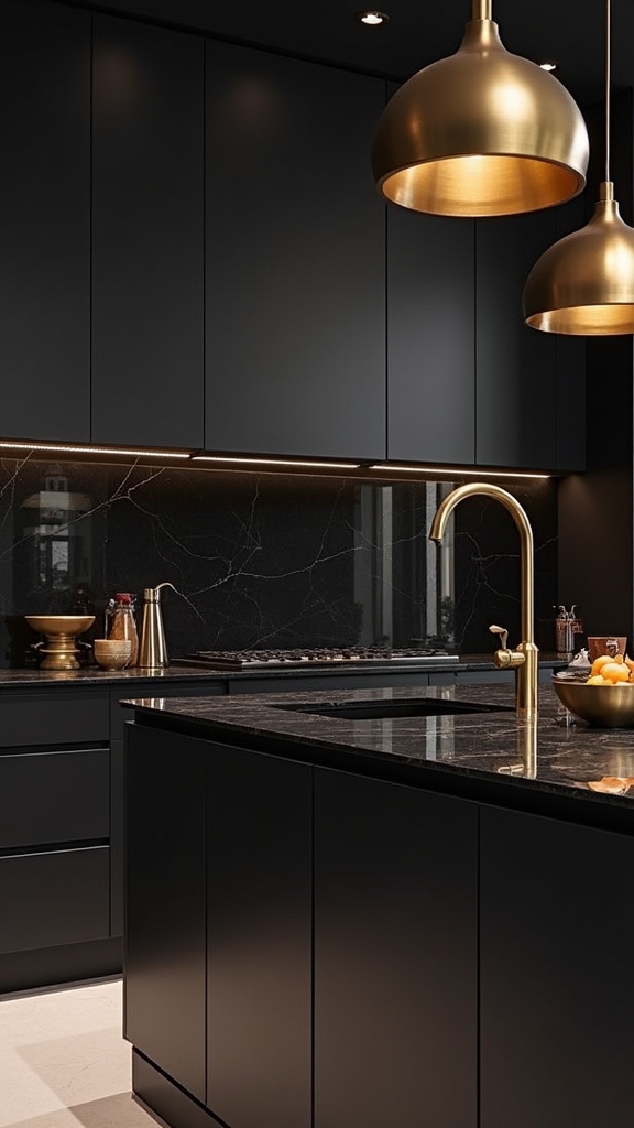 black and brass elegance