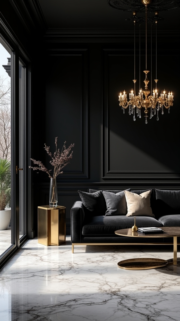 black and marble elegance