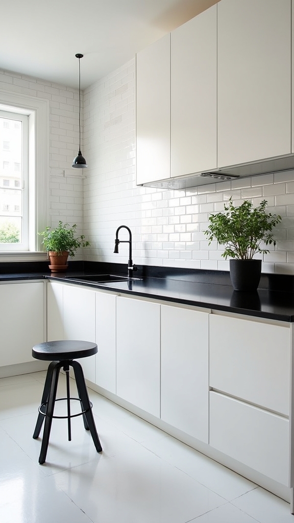 black and white kitchen elegance