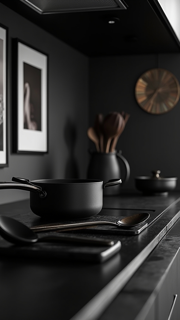 black framed artwork elegance