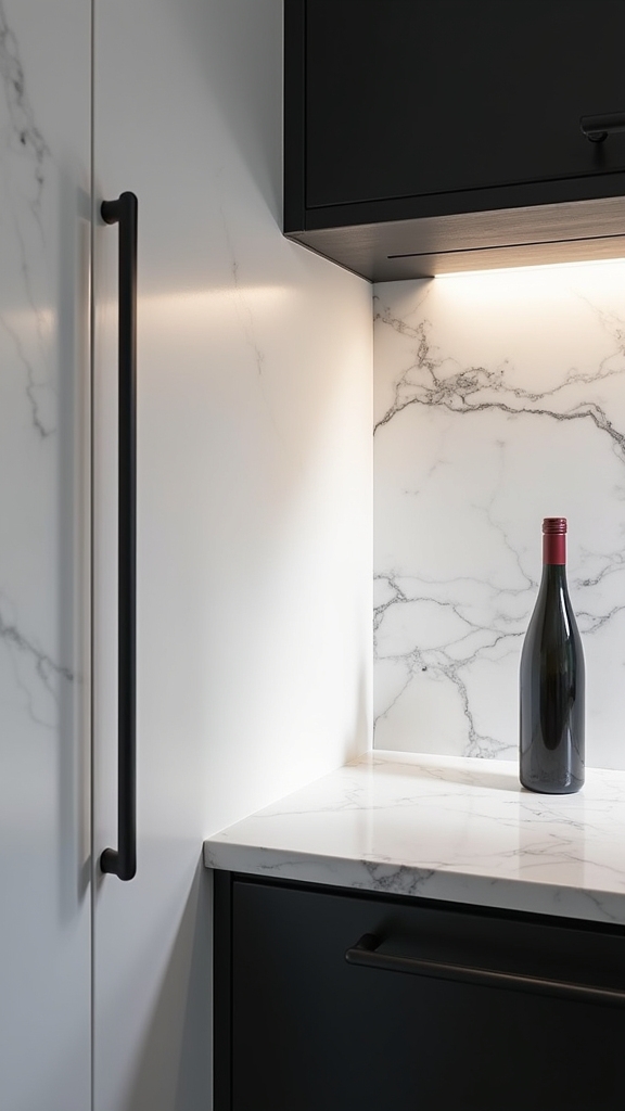 black hardware marble elegance