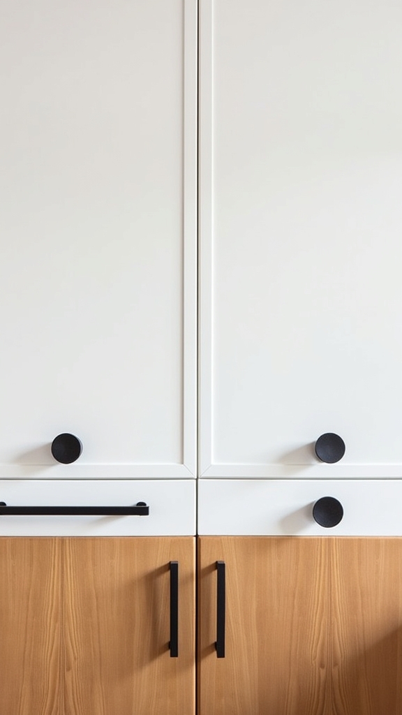 black hardware meets wood