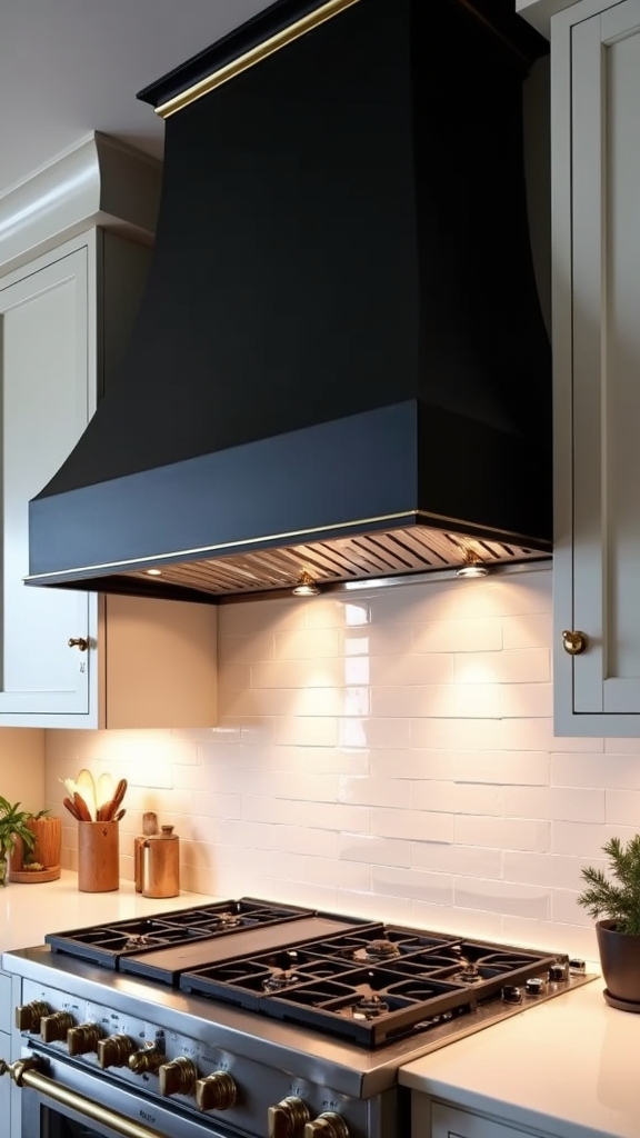 black hood brass accents
