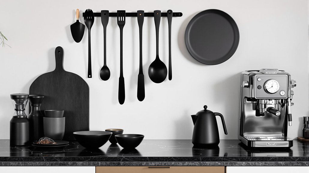 black kitchen accessories collection