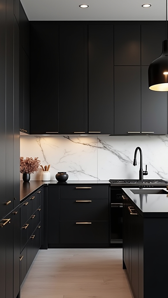 black kitchen design depth