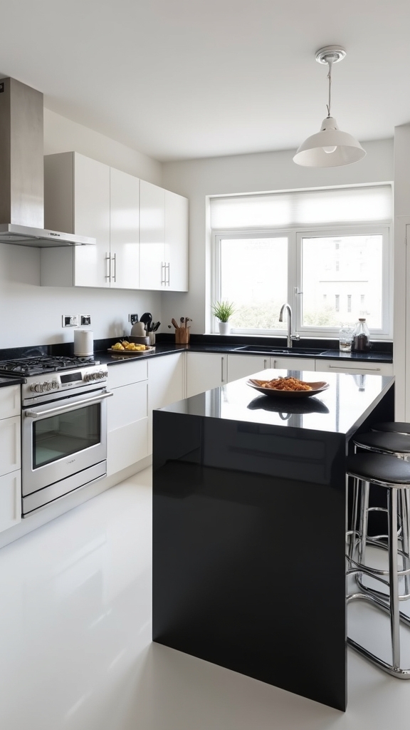 black kitchen island focal point