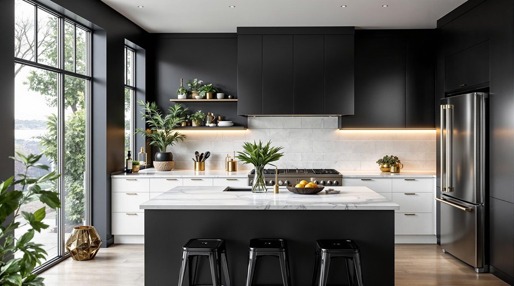 black kitchen wall inspiration