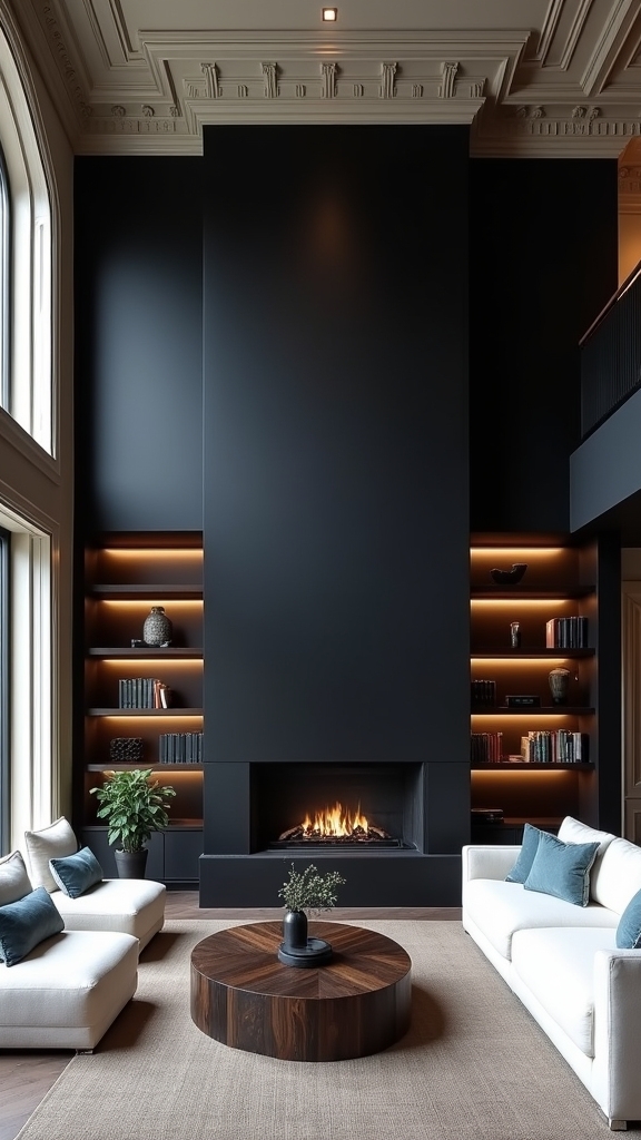 black paint accentuates architecture