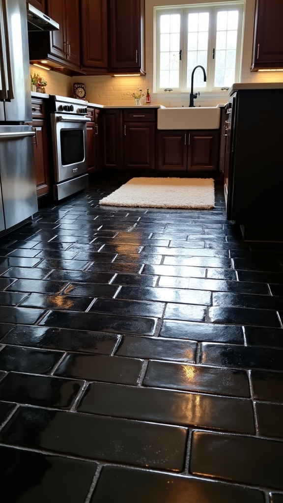 black subway tile elegance