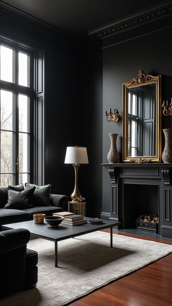 black trim enhances architecture