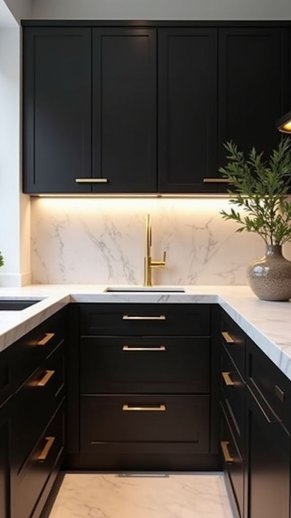 black white brass elegance
