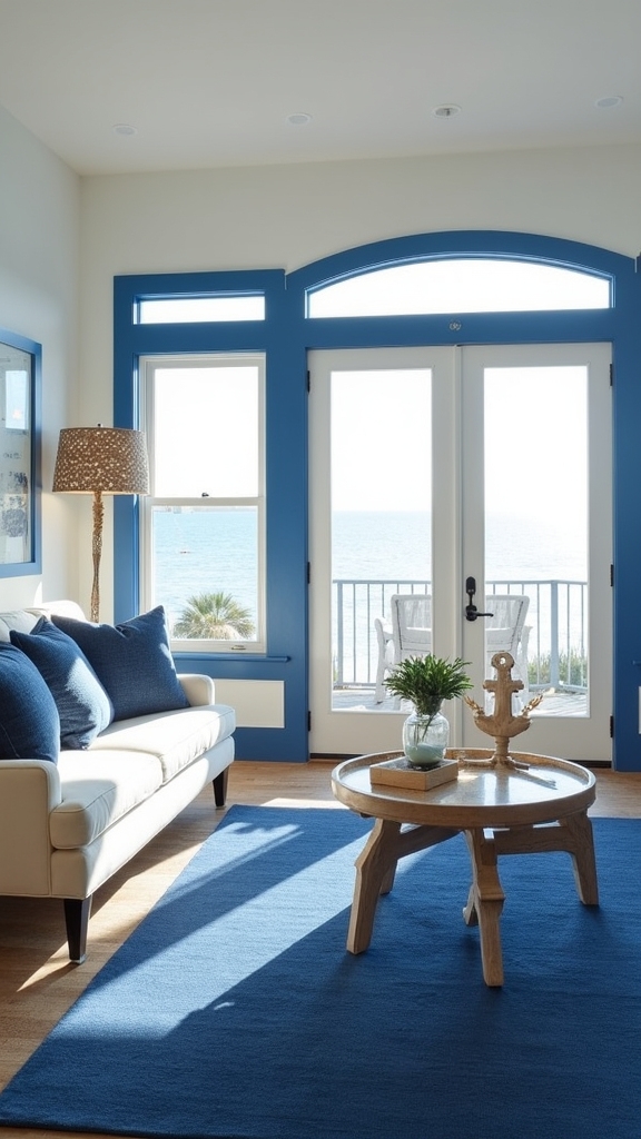 blue accents enhance architecture