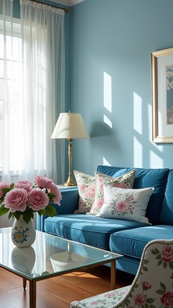 blue and floral harmony
