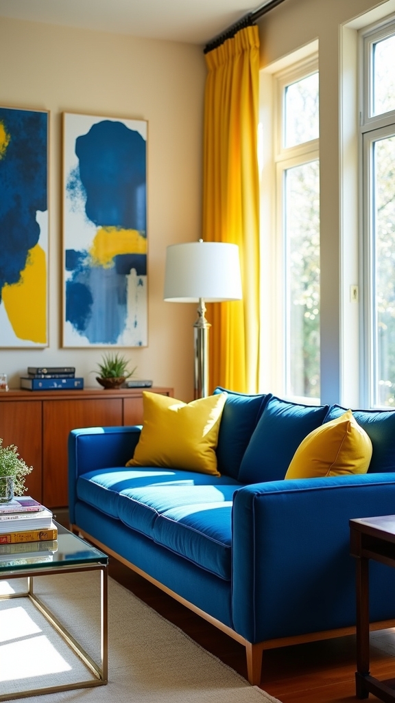 blue and yellow art