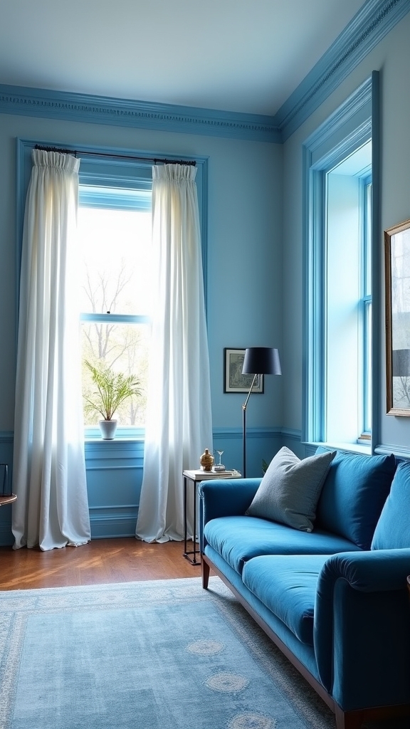 blue trims enhance architecture