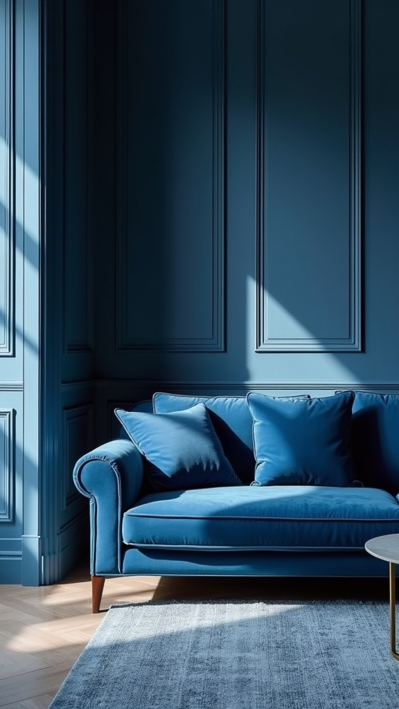 blue velvet and paneling