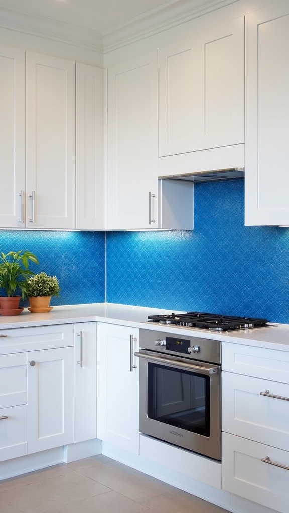 blue wallpaper backsplash options