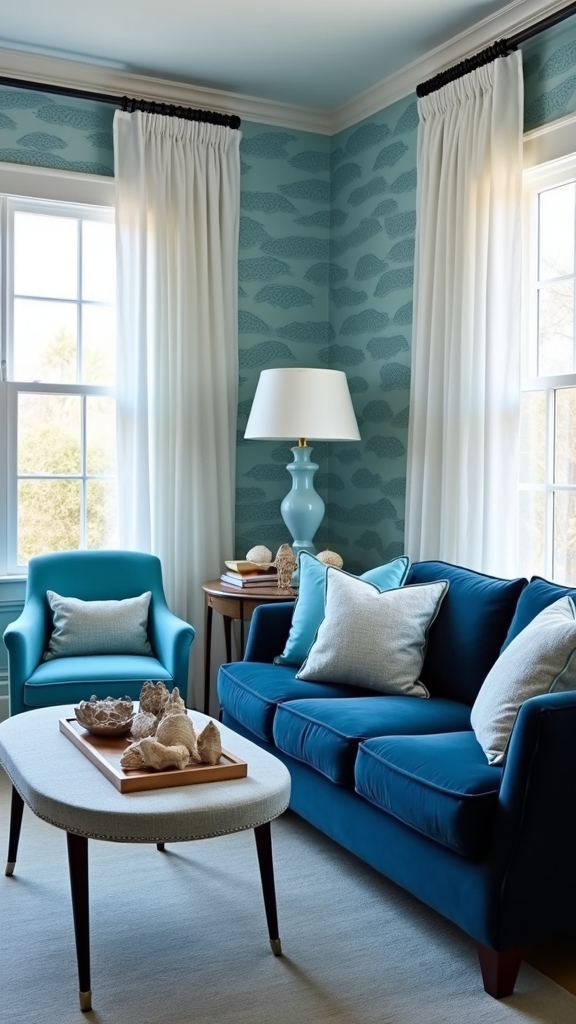 blue wallpaper enhances tranquility