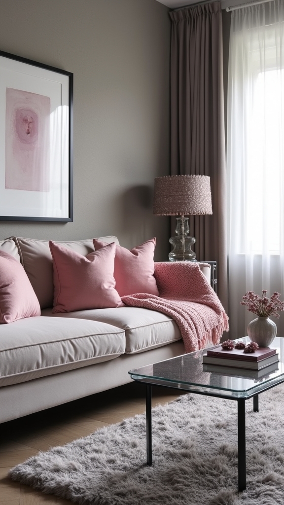 blush grey metallic charm