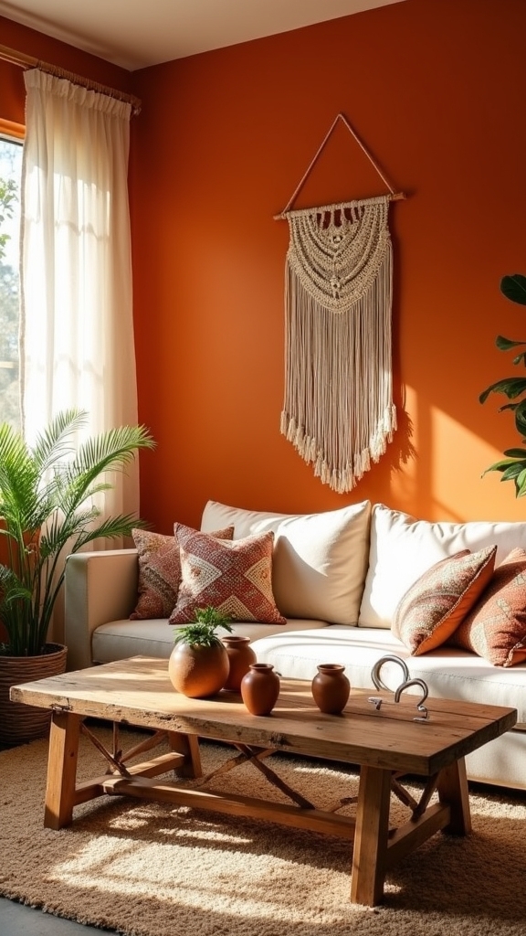 boho warmth with oranges