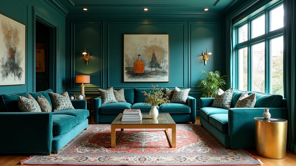 bold and soothing teal decor