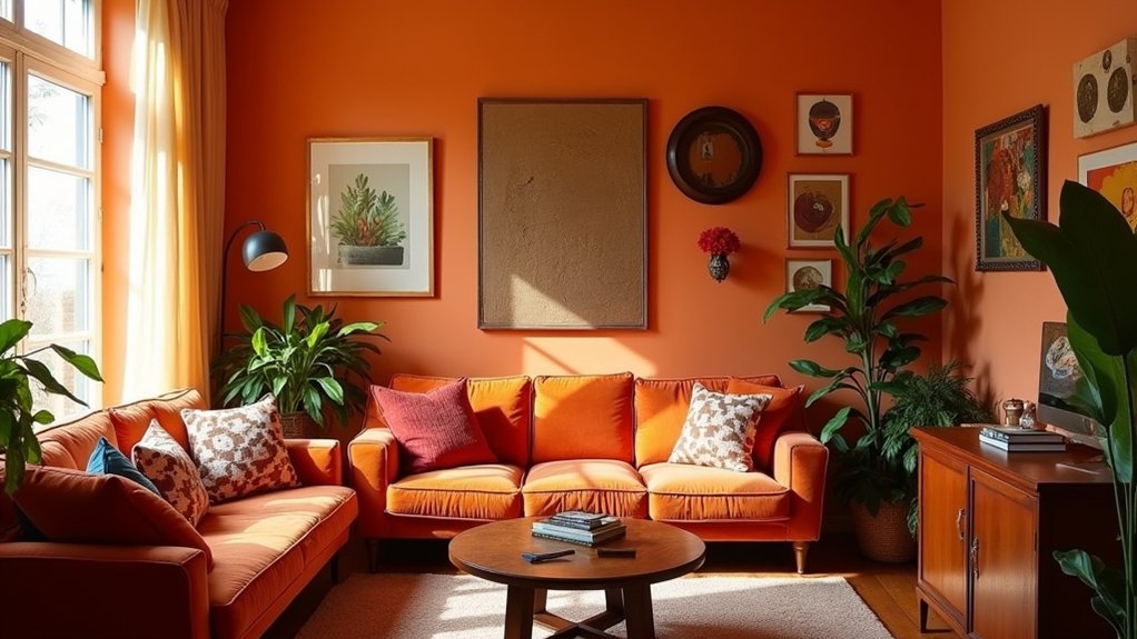 bold and warm orange walls