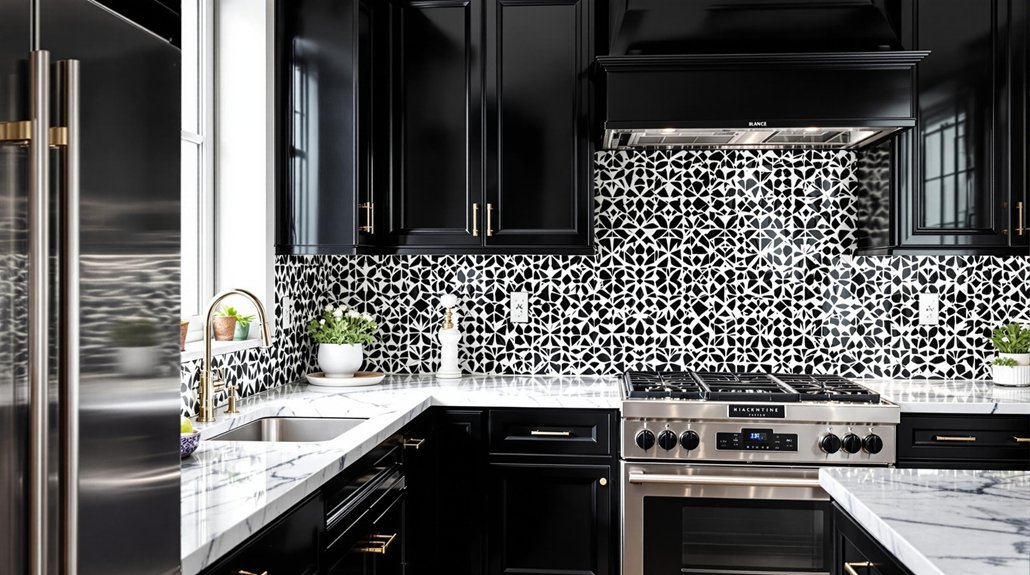 bold black and white backsplashes