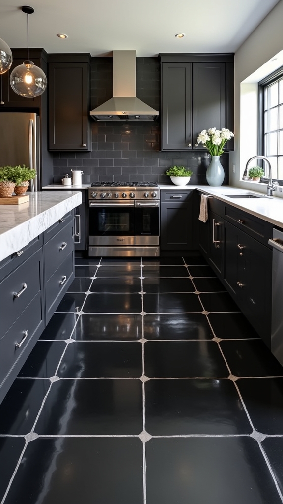 bold black and white tiles