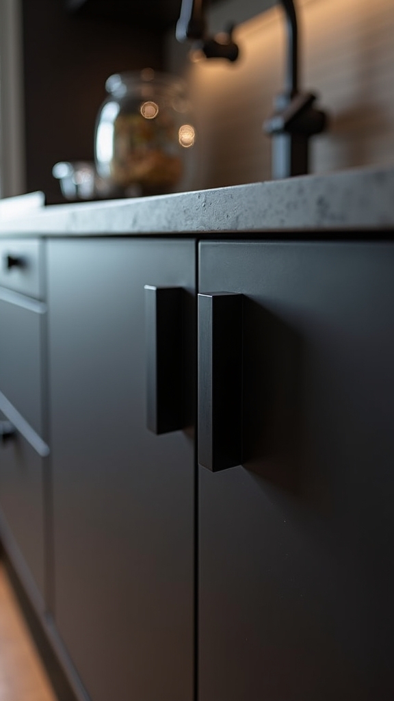 bold black cabinet pulls