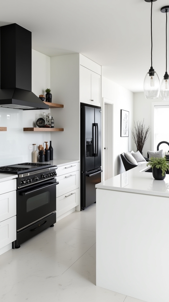 bold black fixtures contrast