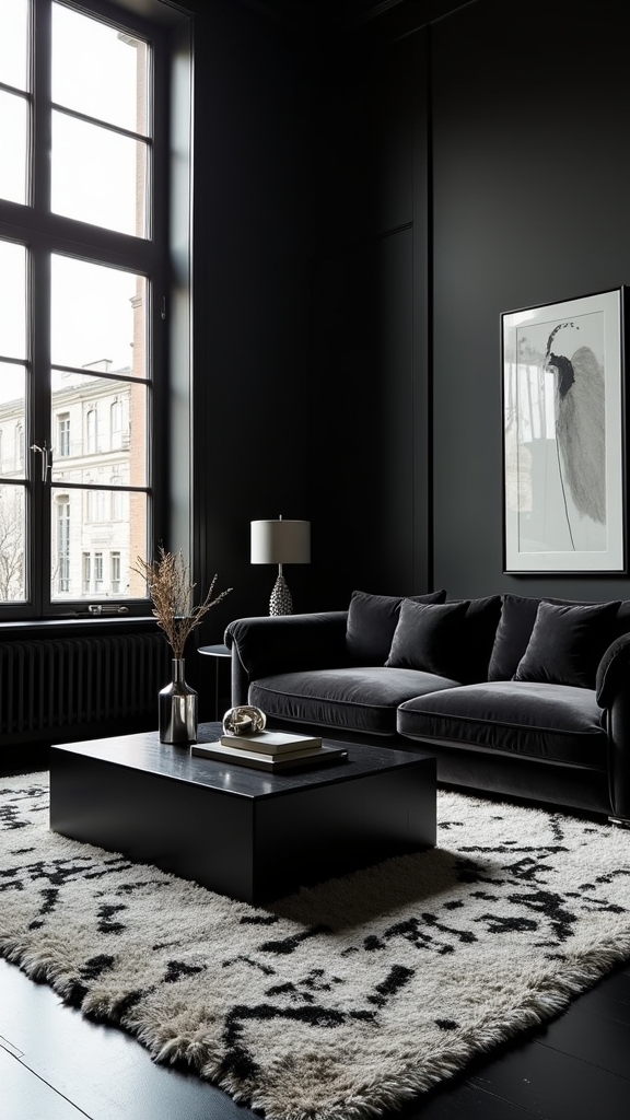 bold black floor statement