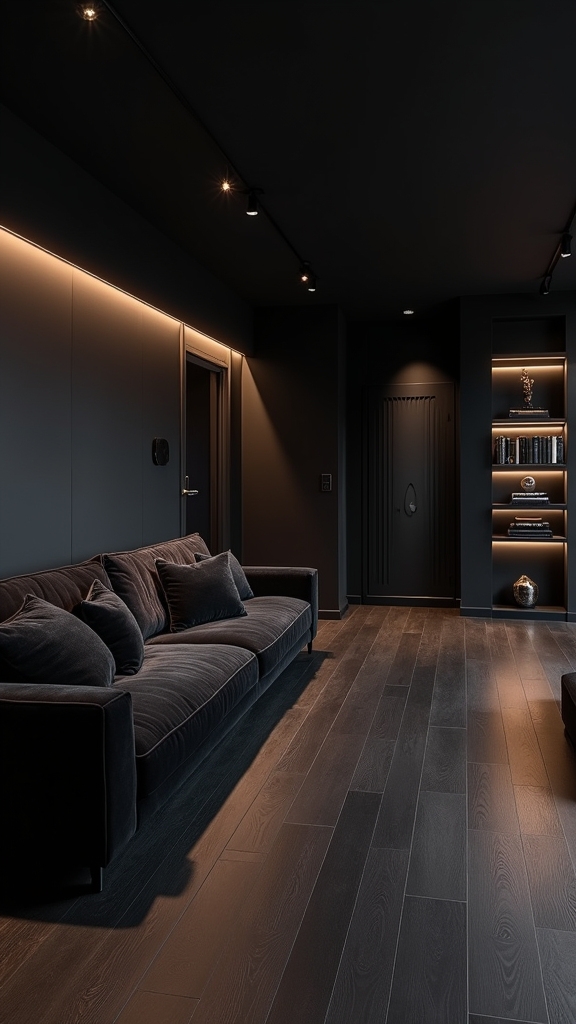 bold black hallway accents