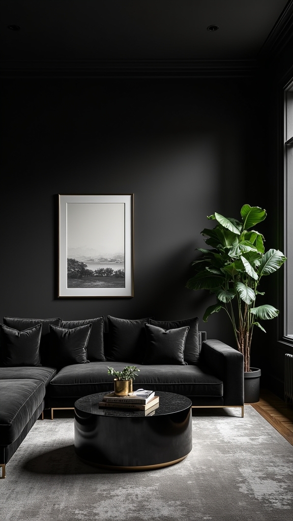 bold black interior design