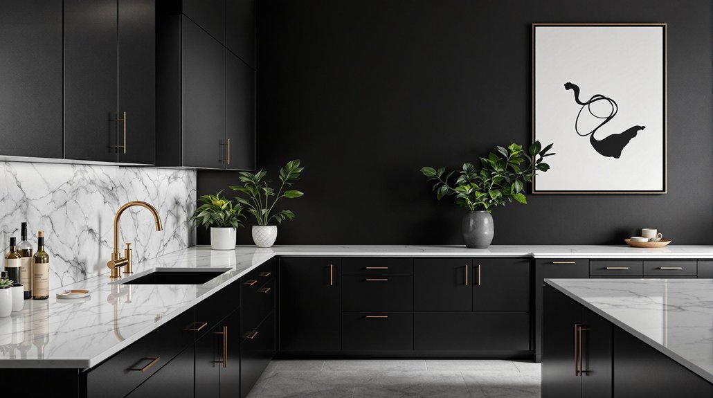 bold black kitchen backdrops