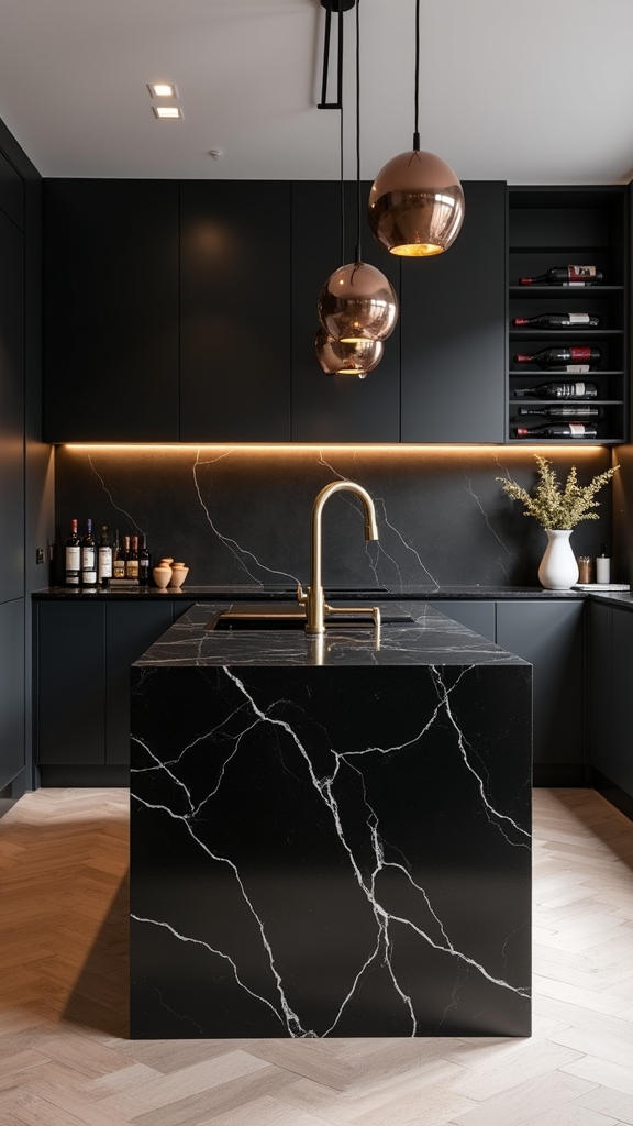 bold black kitchen centerpieces
