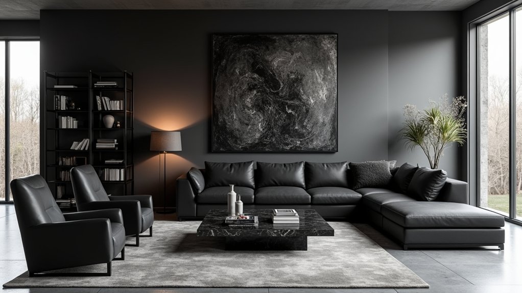 bold black living room designs