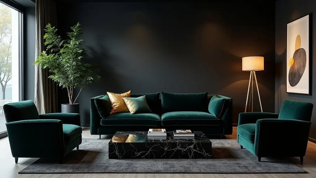 bold black living room designs
