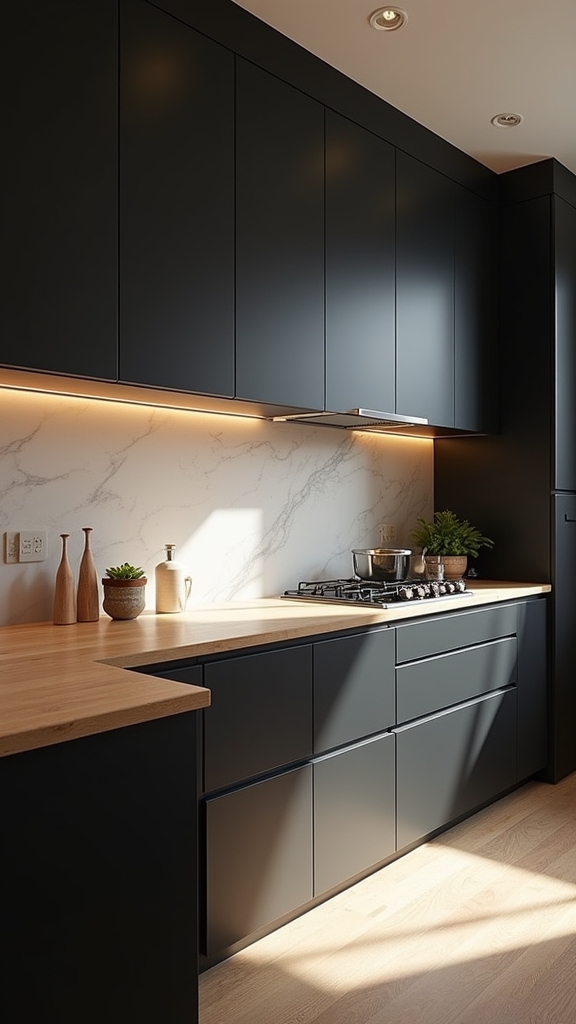 bold black oak contrast