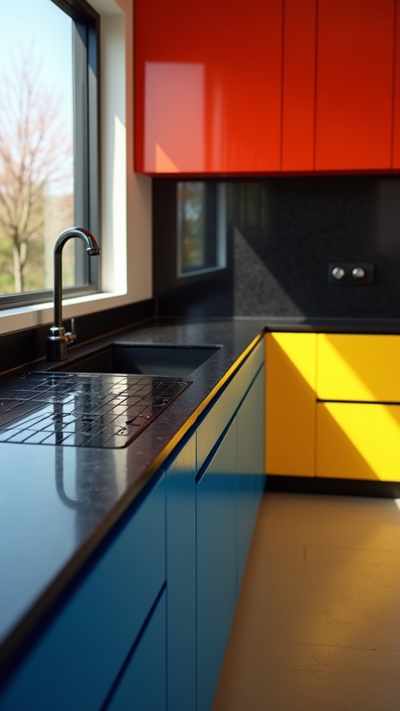 bold black vibrant cabinets
