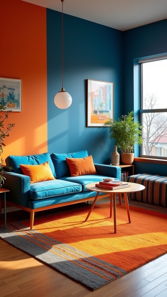 bold blue and orange