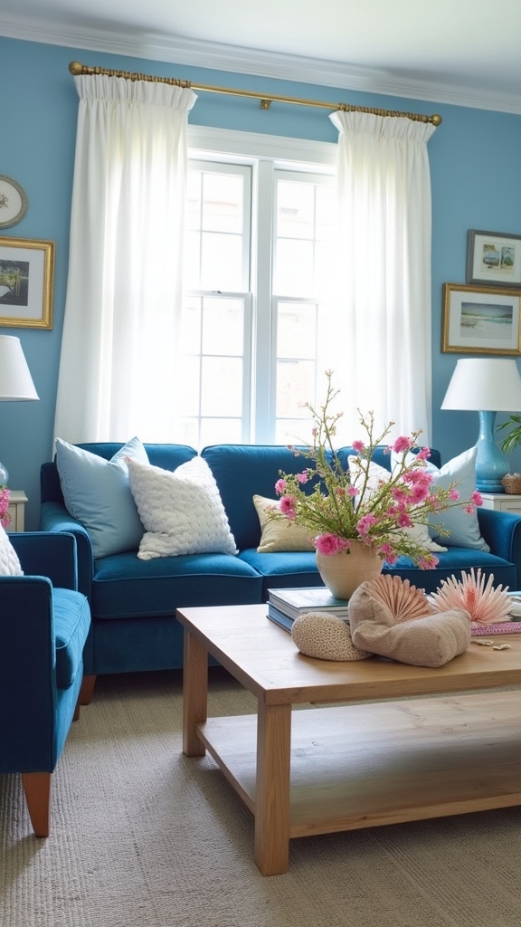 bold blue and pink
