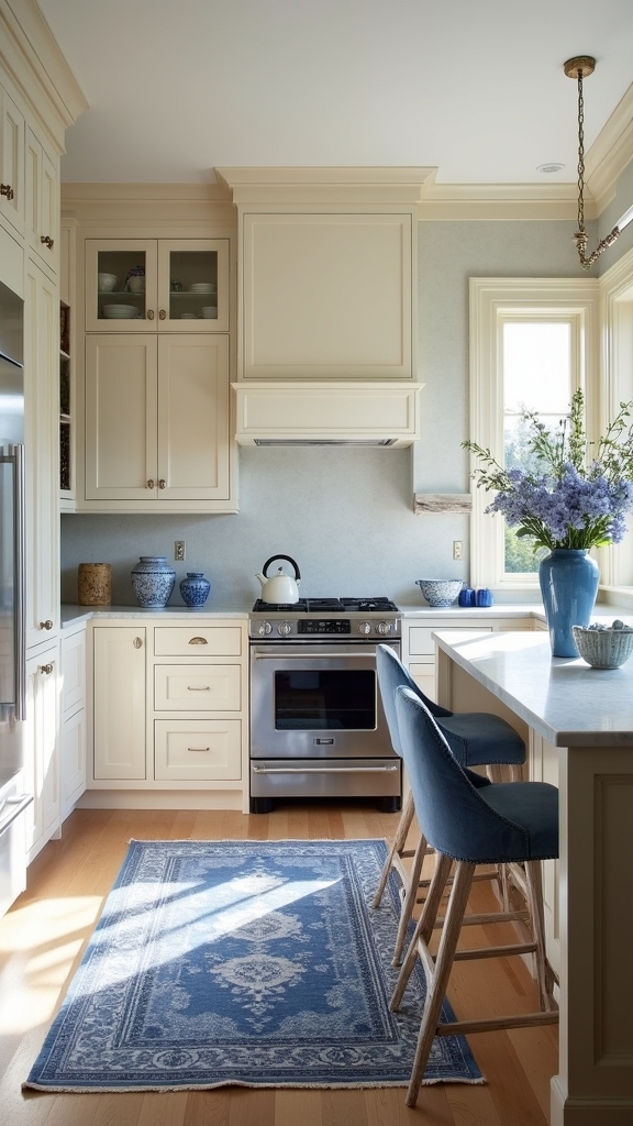 bold blue kitchen accents