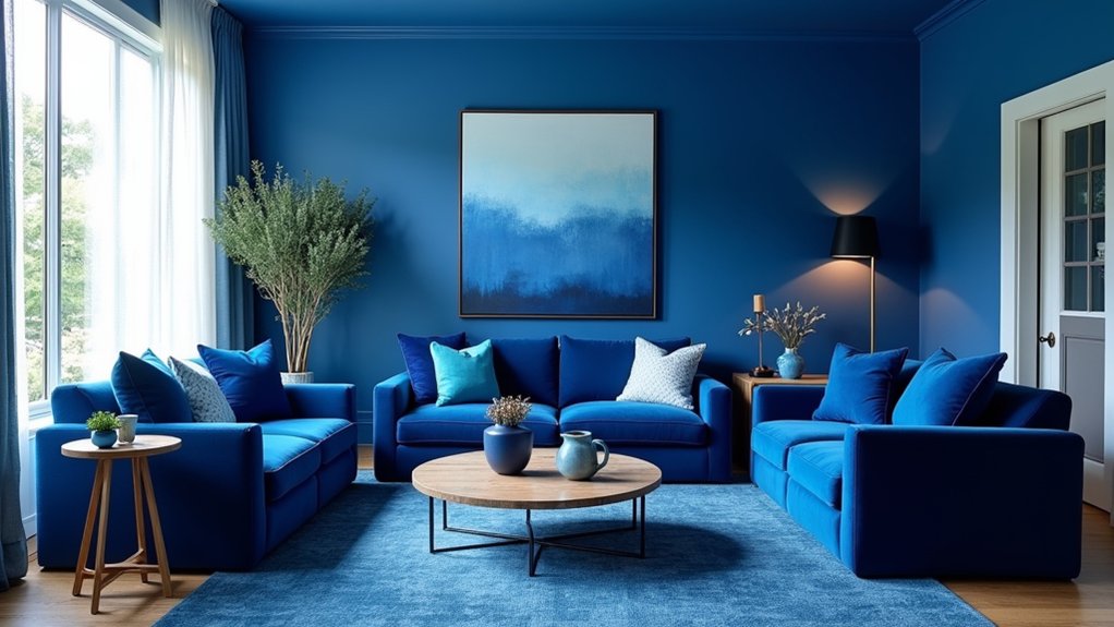 bold blue living room ideas