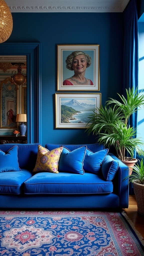bold blue maximalist interiors